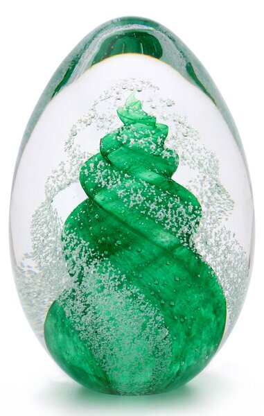 Artcristal Bohemia Skleněné těžítko vajíčko 09, Zelená, 7 cm | České sklo z rodinné sklárny