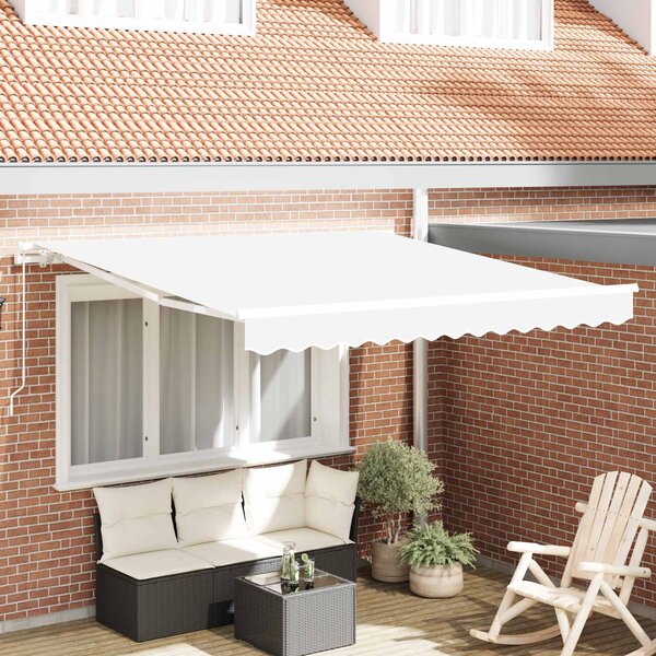 Stahovací markýza Bílá 300 x 250 x 165 cm Polyester a hliník