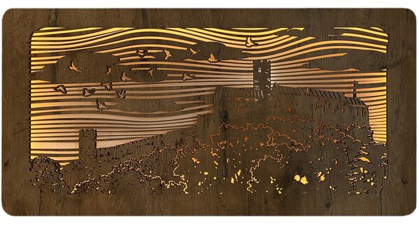 "Bezděz" světelný obraz 230V 100x50cm provedení povrchu: dub B
