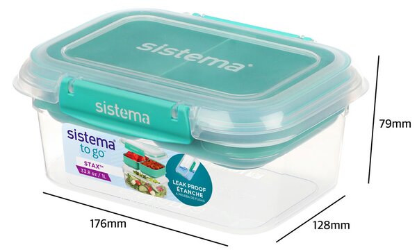 Sistema Box na jídlo s vložkou Stax To Go 1l Barva: minty teal