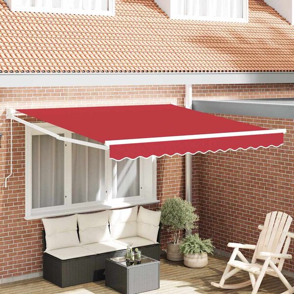 Stahovací markýza Červená 300 x 250 cm 100% polyester a hliník