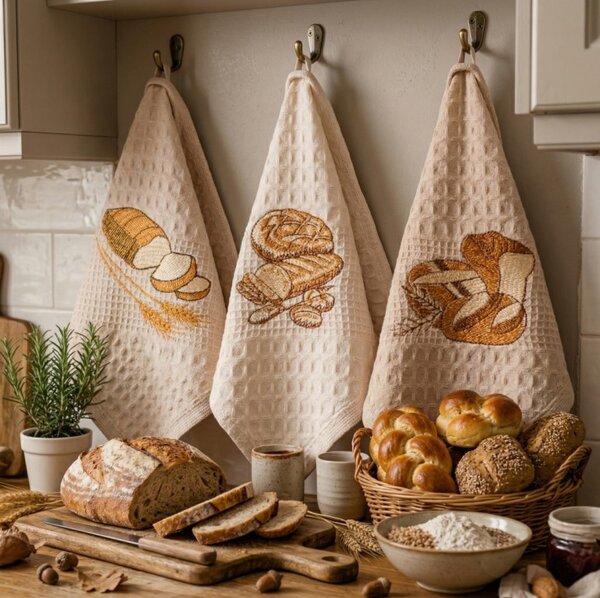 Utěrky vaflové na nádobí Bread set 3 ks EMI