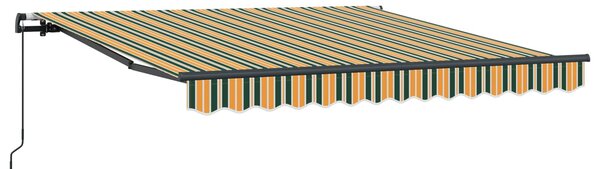 Stahovací markýza Zelená a žlutá 300 x 250 cm