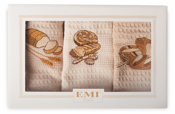 Utěrky vaflové na nádobí Bread set 3 ks EMI