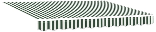 Stahovací markýza Zelená a bílá 300 x 250 cm Polyester a hliník