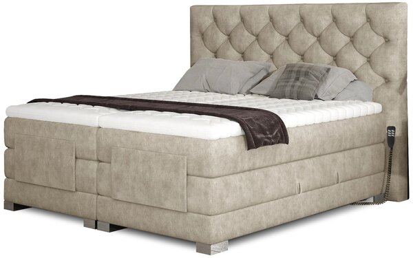 Boxspringová polohovací postel 140x200 LIVANO - béžová