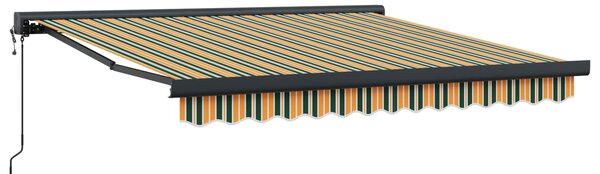 Stahovací markýza Zelená a žlutá 300 x 250 x 165 cm