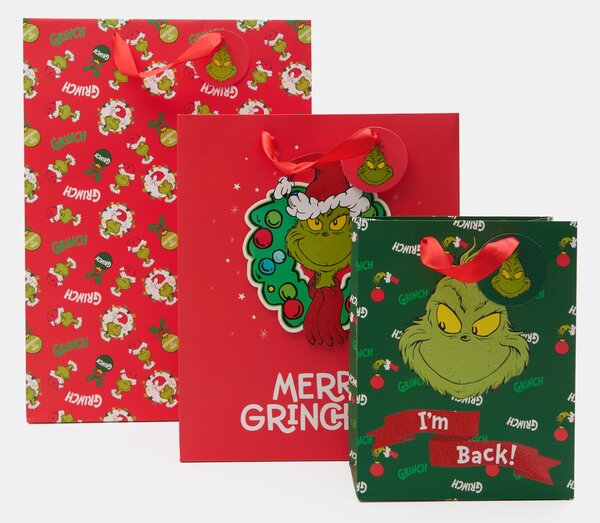 Sinsay - Vánoční dárkové tašky Grinch 3 ks - vícebarevná