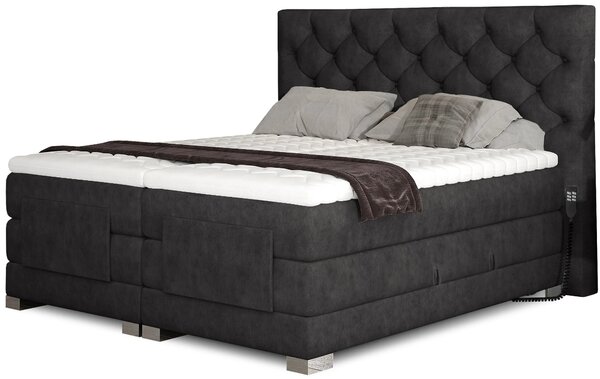 Boxspringová polohovací postel 140x200 LIVANO - černá eko kůže