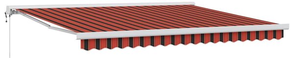 Stahovací markýza oranžová a hnědá 350 x 250 cm