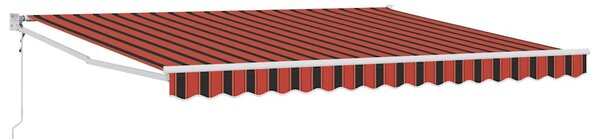 Stahovací markýza Červená a černá 350 x 250 cm Látka a hliník