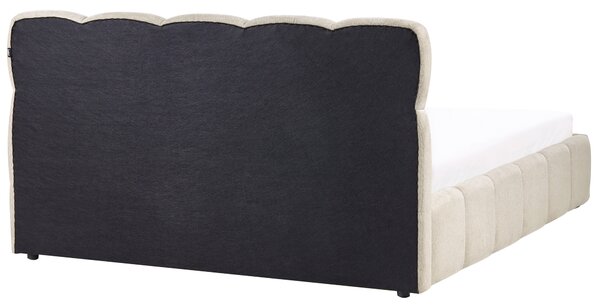 Postel s úložným prostorem NOYON Tkanina Taupe 160 x 200 cm