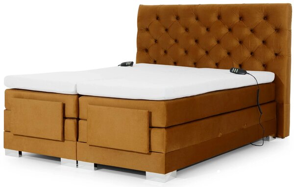 Boxspringová polohovací postel 140x200 LIVANO - žlutá