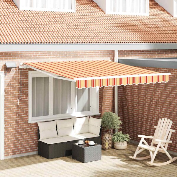 Stahovací markýza Žlutá a oranžová 350 x 250 cm Látka a hliník