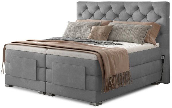 Boxspringová polohovací postel 140x200 LIVANO - popelavá