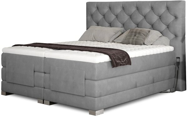 Boxspringová polohovací postel 140x200 LIVANO - světle šedá