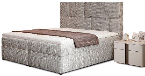 Boxspringová postel 140x200 FARELO - světle šedá