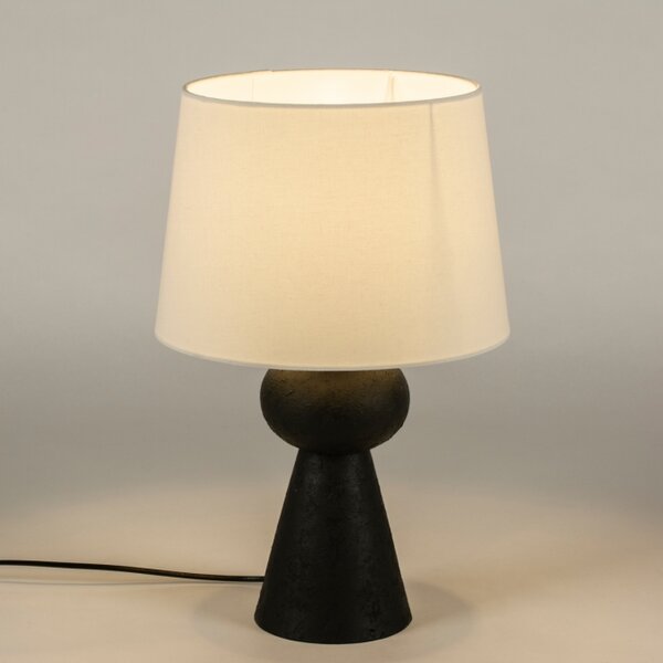 Stolní textilní lampa Audrey Crema (LMD)