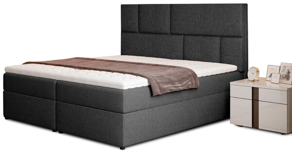 Boxspringová postel 140x200 FARELO - tmavě šedá