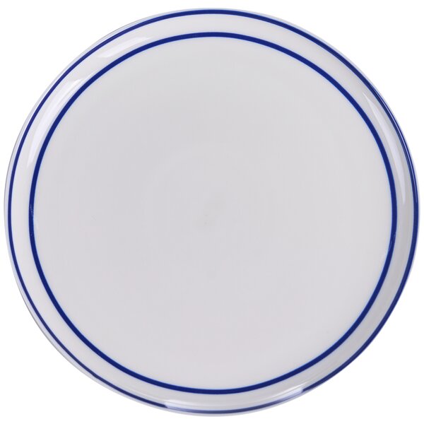 Sada 24 kusů nádobí AMCHUR Porcelán Bílá/Modrá