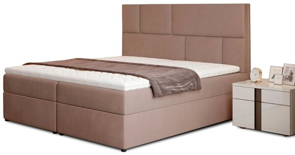 Boxspringová postel 140x200 FARELO - světle hnědá