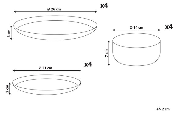 Sada 12 kusů nádobí AMCHUR Porcelán Bílá/Modrá