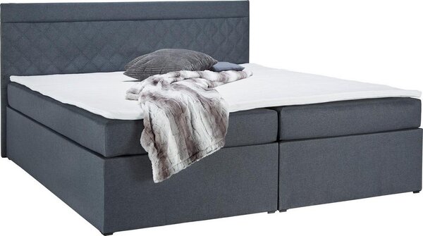 Boxspring postel s topperem Rosa, 180x200, antracitová