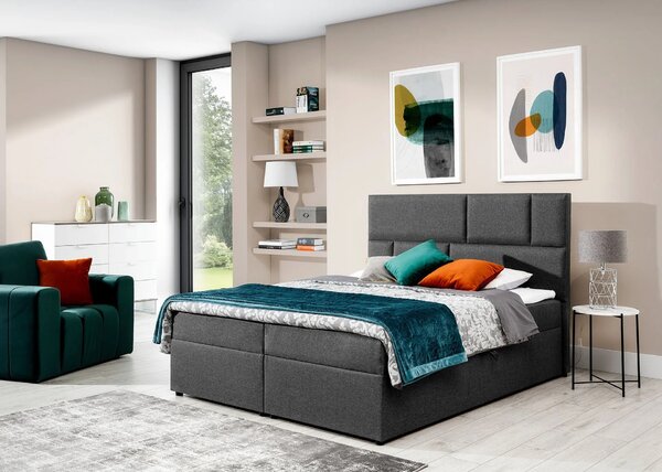 Boxspringová postel 140x200 FARELO - popelavá