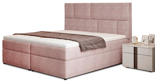 Boxspringová postel 140x200 FARELO - světle růžová