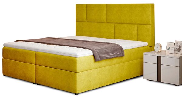 Boxspringová postel 140x200 FARELO - žlutá