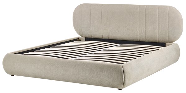 Postel s úložným prostorem Tkanina CAMPAN 180 x 200 cm Taupe