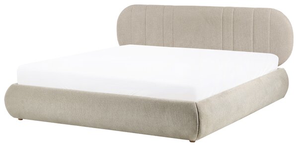 Postel s úložným prostorem Tkanina CAMPAN 180 x 200 cm Taupe