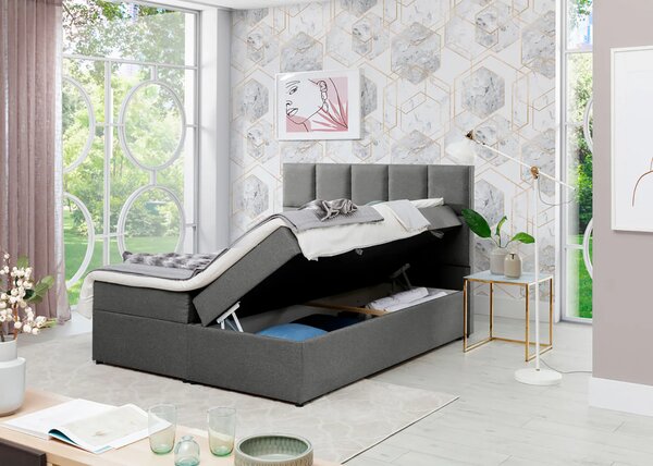 Boxspringová postel 140x200 FLARO - žlutá