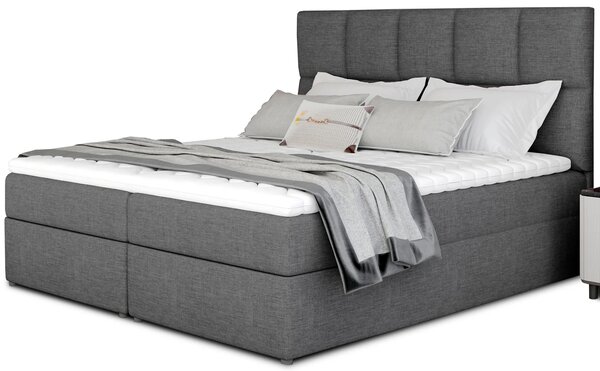 Boxspringová postel 140x200 FLARO - popelavá
