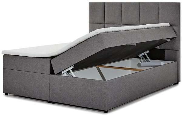 Boxspringová postel 140x200 FLARO - popelavá