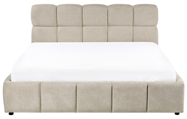 Postel s úložným prostorem NOYON Tkanina Taupe 180 x 200 cm