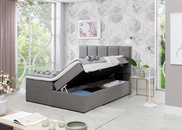 Boxspringová postel 140x200 FLARO - šedá