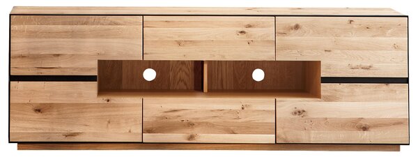 KOMODA POD TELEVIZI, divoký dub, antracitová, 181/62/47 cm Linea Natura