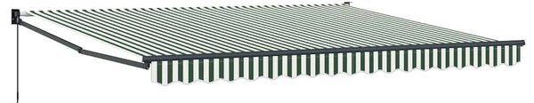 Stahovací markýza Zelená a bílá 400 × 300 cm