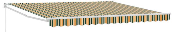 Stahovací markýza Zelená a bílá 400 x 350 x 165 cm
