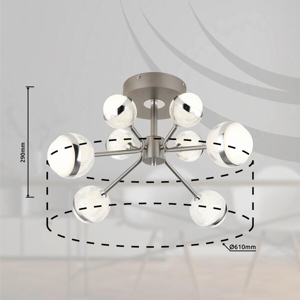STROPNÍ LED SVÍTIDLO, 61/61/29 cm Globo - Online Only svítidla, Online Only