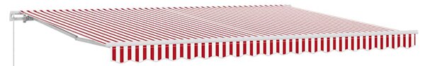 Stahovací markýza Červená 450 × 300 cm Polyester a hliník