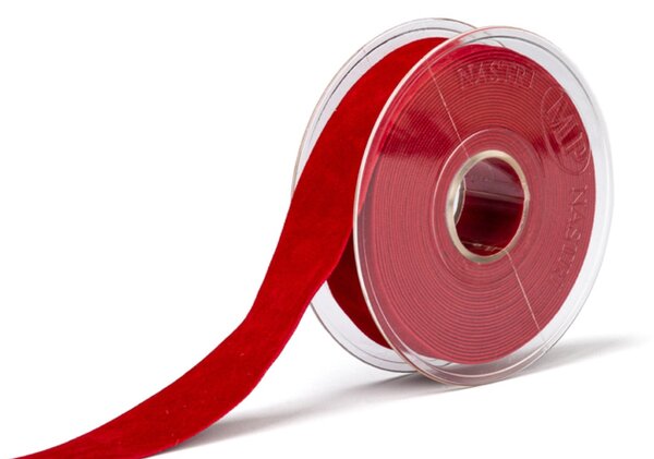 Serviteur Sametová stuha Red 2,5 cm - 7 m SRT158