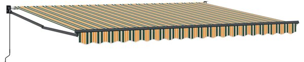 Stahovací markýza Zelená a žlutá 450 x 300 x 165 cm