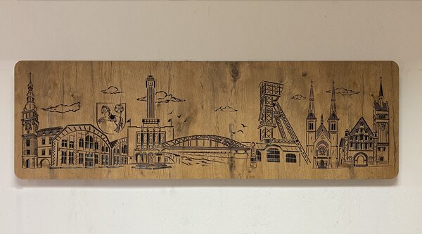 "Ostrava" světelný obraz 230V 130x40cm provedení povrchu: dub světlý