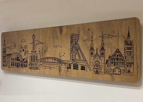 "Ostrava" světelný obraz 230V 130x40cm provedení povrchu: dub světlý