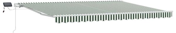 Stahovací markýza Zelená a bílá 450 × 300 cm Látka a hliník 3331068