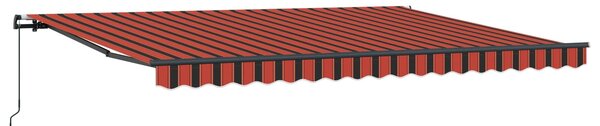 Stahovací markýza oranžová a hnědá 450 × 350 cm