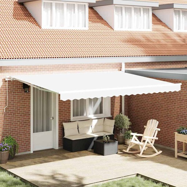 Stahovací markýza Bílá 450 x 350 x 165 cm Polyester a hliník
