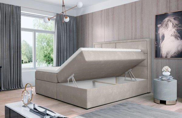 Manželská postel 180x200 OVARIO - světle béžová